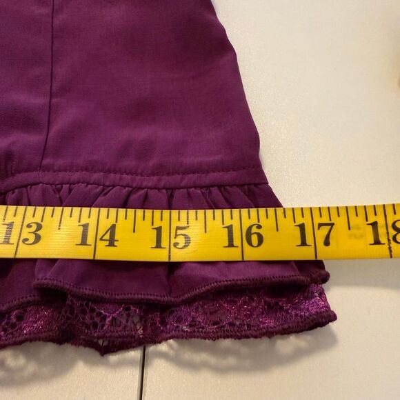 Scarlet Darkness Burgundy Satin Corset Short Sleeve Victorian Blouse Size M - Picture 11 of 16